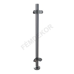 Talpra szerelt cső oszlop üvegkorláthoz (sarok, kapaszkodó nélkül)