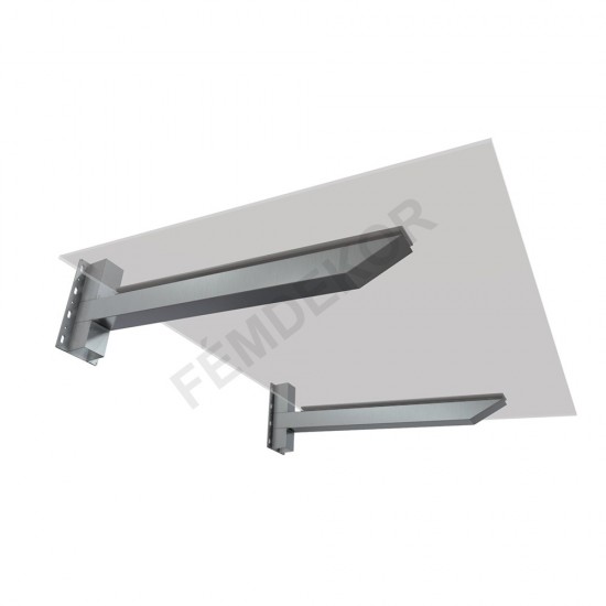 Lapmegfogásos üveg előtető (1700x1200, 80x80mm-es zártszelvényből, szigetelés alá szerelhető)