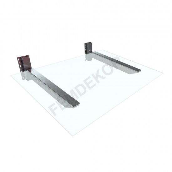 Lapmegfogásos üveg előtető (1700x1200, 80x80mm-es zártszelvényből, szigetelés alá szerelhető)