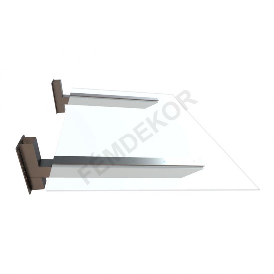 Lapmegfogásos üveg előtető (1700x1200, 80x80mm-es zártszelvényből, szigetelés alá szerelhető)