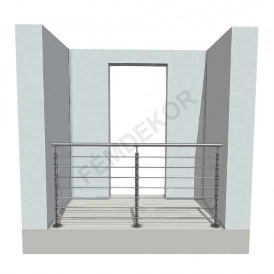 Pálcás rozsdamentes korlát egyenes 2m (7 sor, talpra) Pálcás rozsdamentes korlát egyenes 2m (7 sor, talpra)